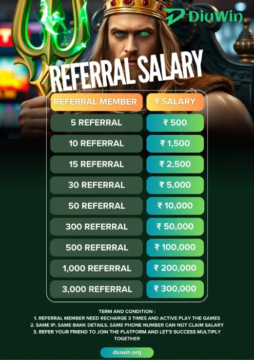 DIU WIN GAME REFERRAL SALARY