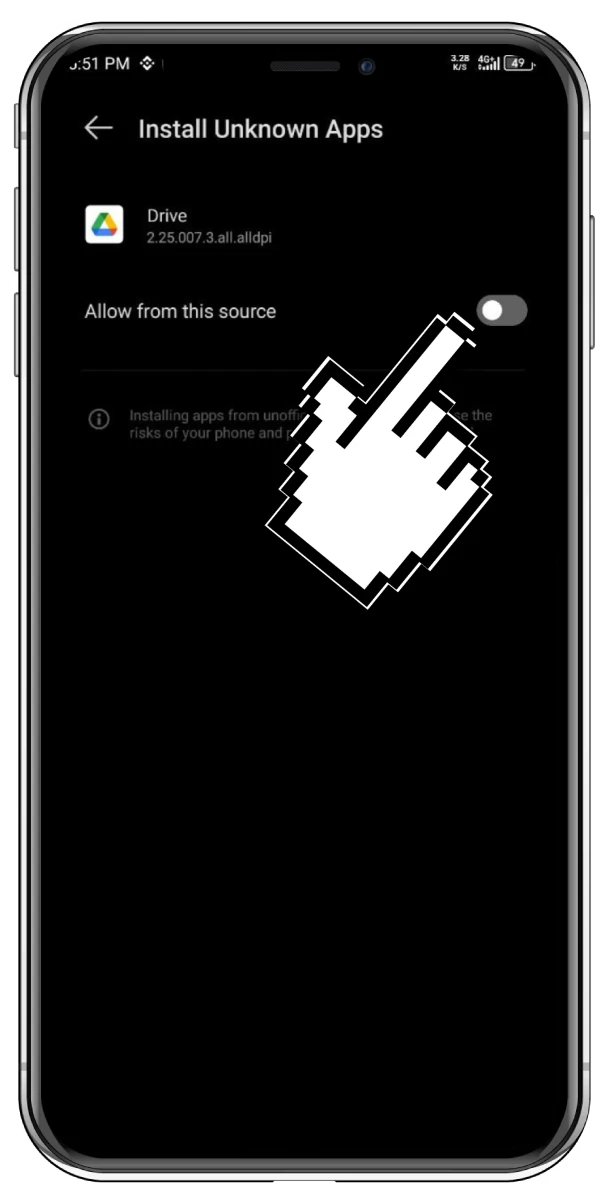 turn on the allow setting